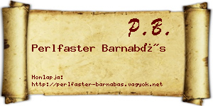 Perlfaster Barnabás névjegykártya